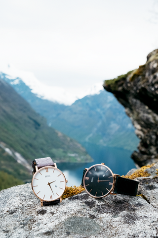 geiranger norway watch berg strap salmon leather