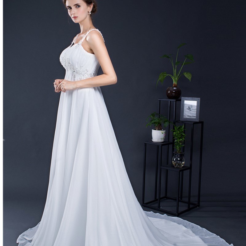 Ruthshen Plus Size Maternity Wedding Dresses Spaghetti Straps Applique