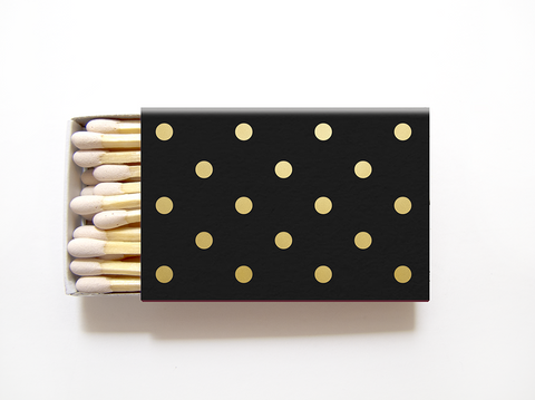 Polka Dot in Matte Black and Shiny Gold Foil