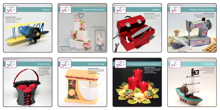 Lots of 3D SVG Papercrafting projects for Cricut, Silhouette in the store