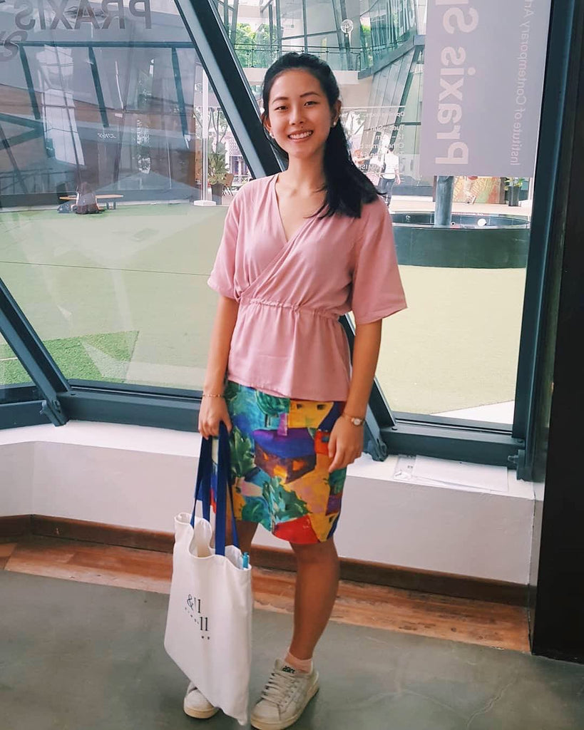 Ms Lim tries to make her clothes attractive and inclusive, like this blouse that opens fully and closes using Velcro straps for easy dressing. It comes with an adjustable drawstring for different looks. 