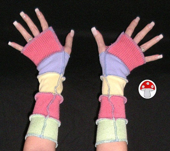 recycled fingerless gloves