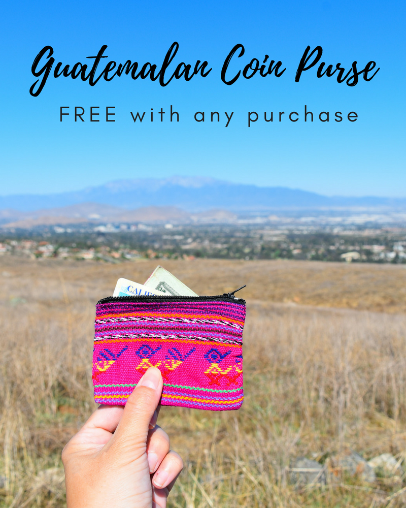 Get your FREE Guatemalan Coin Purse with any purchase from Davis Taylor Trading Co during the month of March.