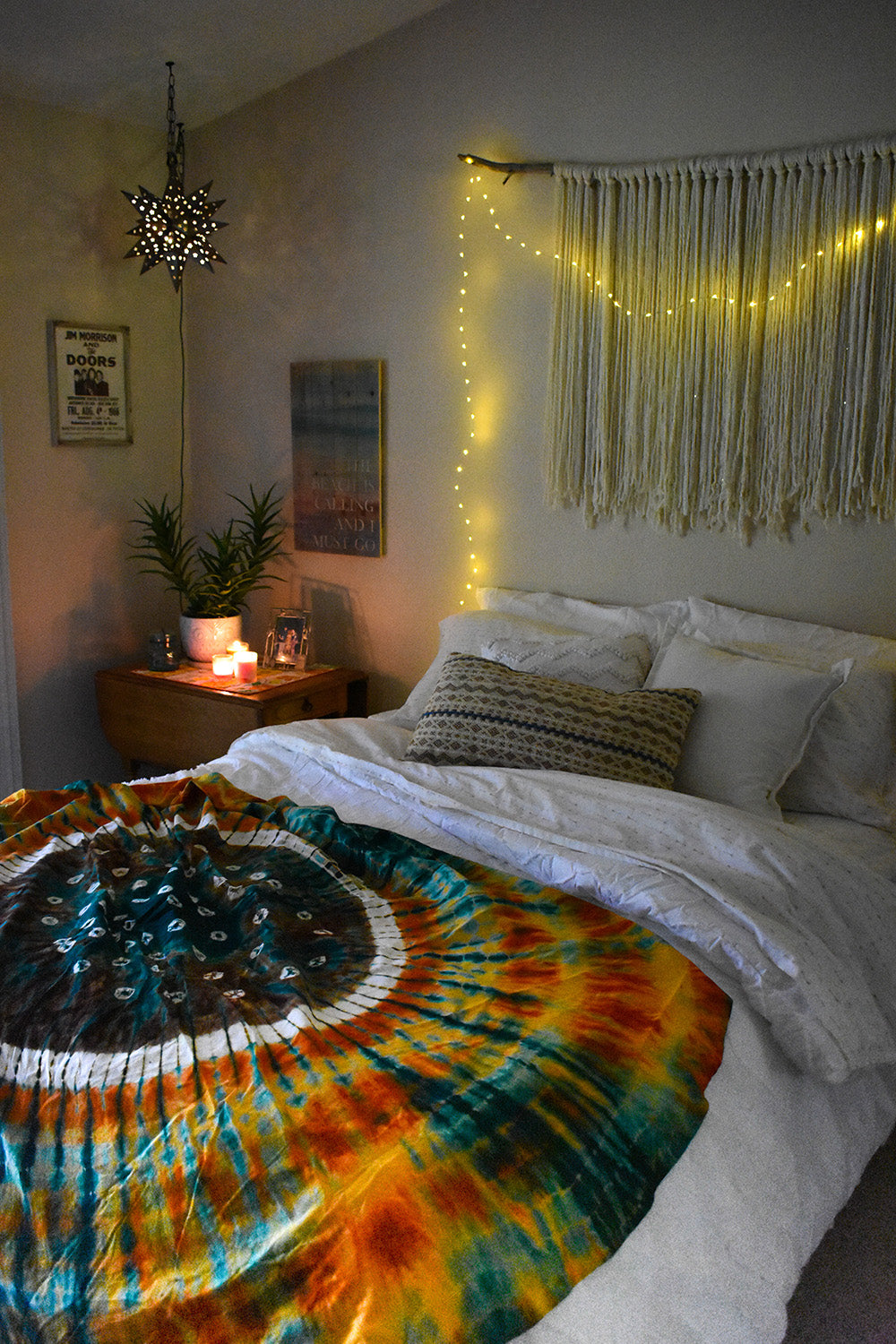 Soft lights & candles are a must have for the boho hygge home.
