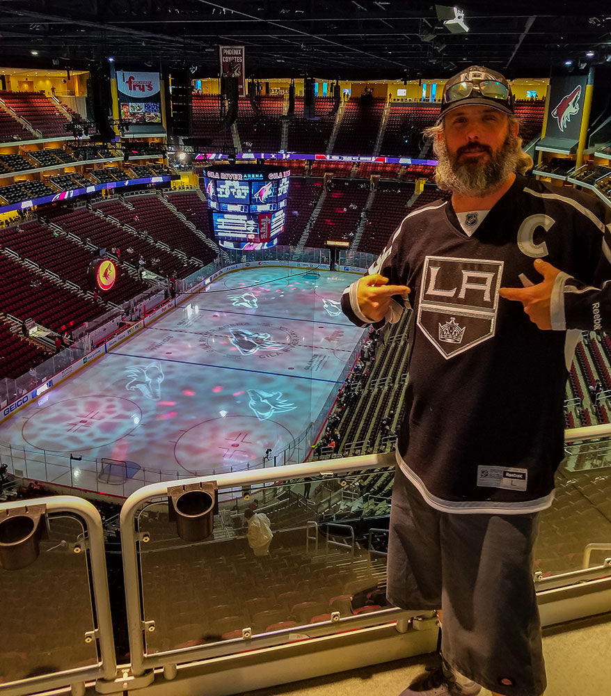 Taking in the LA Kings game during our spring road trip to Arizona via Davis Taylor Trading Co