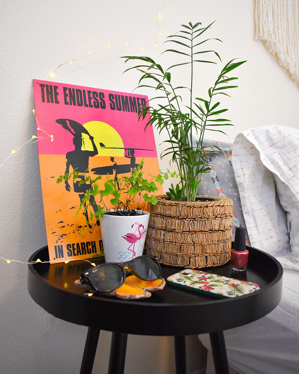 A bedside table is perfect for keeping those must have items close at hand like your cell phone as well as an easy-care houseplant. Plants are perfect for the dorm room, adding beauty, fresh oxygen to purify the air, and providing natural stress relief for the hectic college life. 