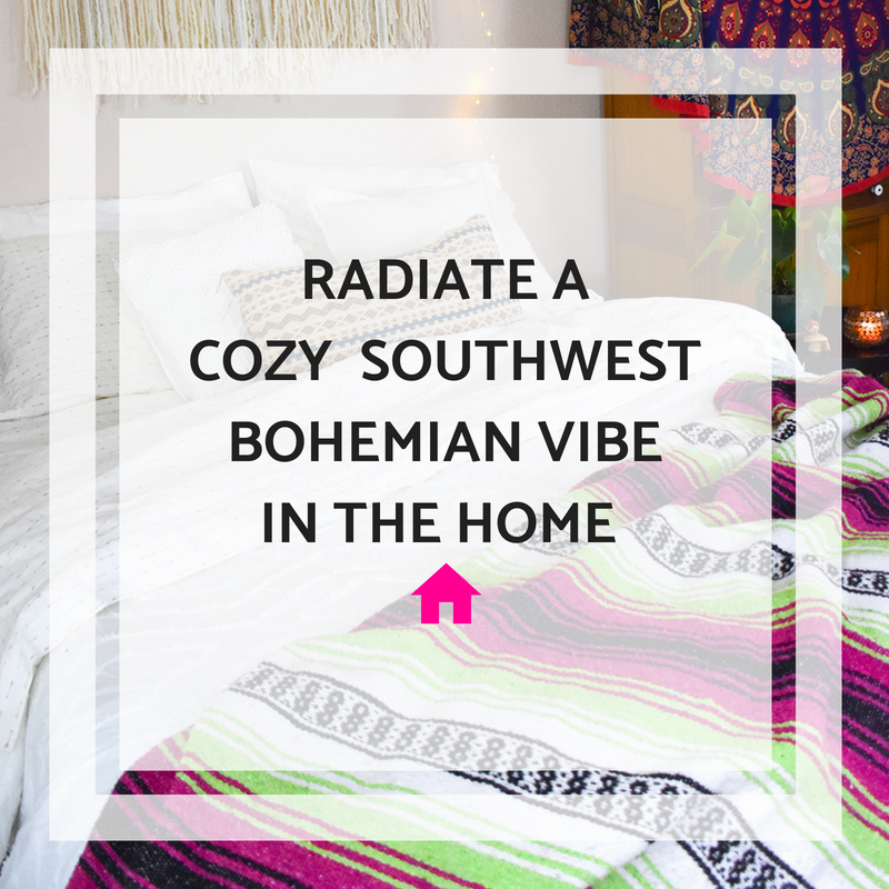 Create a cozy home base that radiates a southwest boho vibe with a Bohemian Fiesta Blanket.