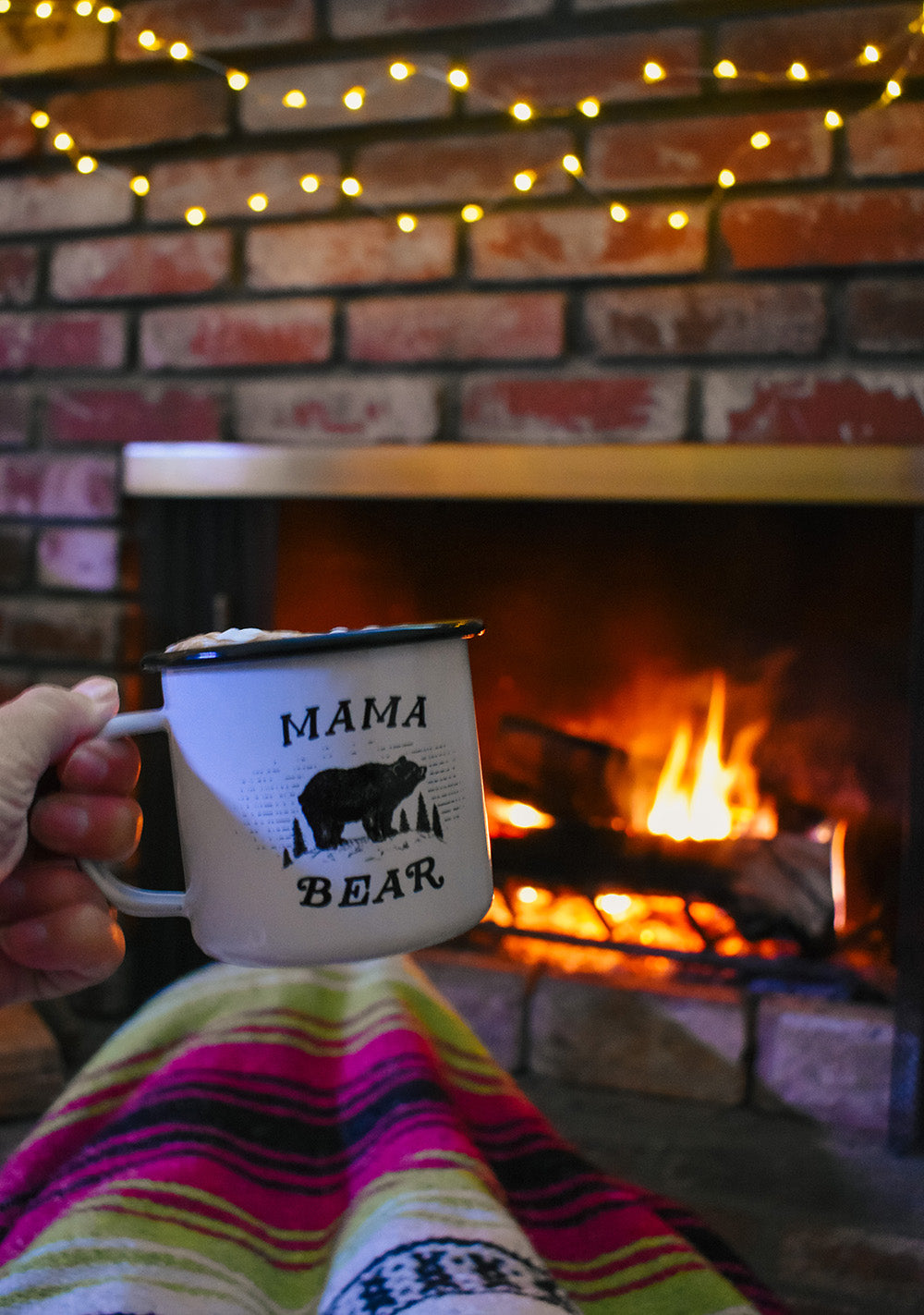 Get cozy by the fire with an Enamel Camp Mug filled with a hot cup of cocoa (with extra marshmallows of course!) while snuggled under a Bohemian Fiesta Blanket. Forget the cold, gloomy weather outside by gazing into the fire and pretending to be by the firepit at your favorite campground, relaxing after a fun filled day of hiking the mountain trails with your best friend. 