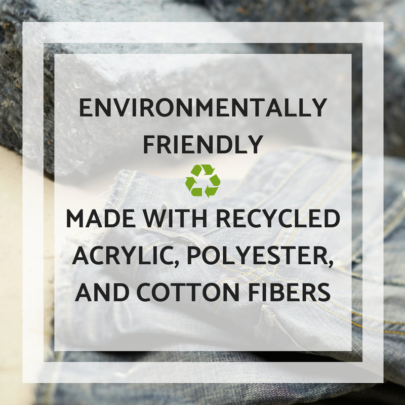 Environmentally friendly Bohemian Fiesta Blankets are made with recycled acrylic, polyester, and cotton fibers.