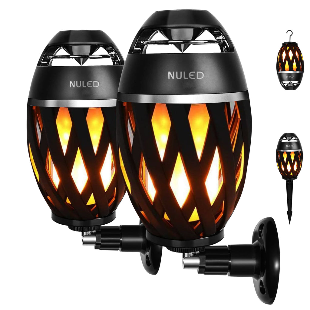 Outdoor Bluetooth Speakers with Light,LED Flame Speakers Tiki Torch  Atmosphere Lamp,Waterproof/TWS Stereo Sound/15H Playtime Wireless for 