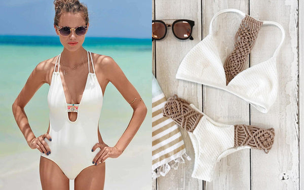 Luxury white swimwear