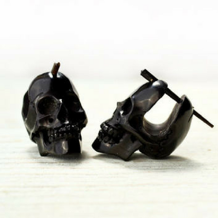 black skull earrings