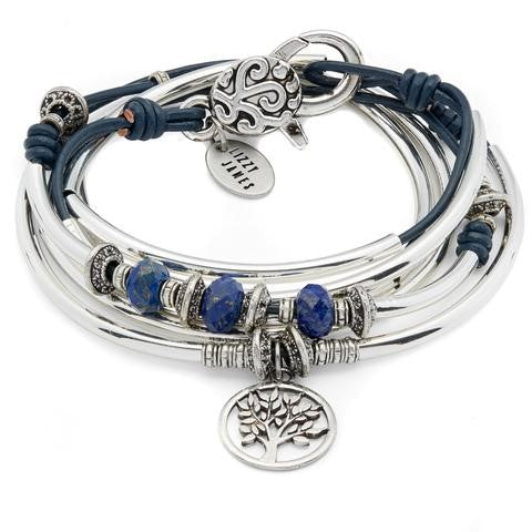 Lizzy James "Tricia" with Open Tree Bracelet - Gloss Navy