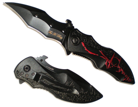 Red Batman Dark Knight Bat Shaped Pocket Knife