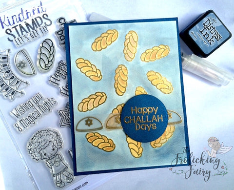 #thefrolickingfairy #kindredstamps #hanukkah #cardcollection #glimmer #driedel #challah #hollabackgirl #Jews #menorah #copiccoloring #goldembossing #silverembossing #handmadecards #guestdesignteam #guestdesigner