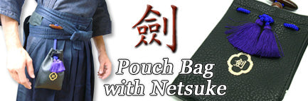 "KEN" POUCH BAG WITH NETSUKE