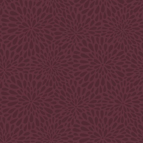 Calendula Maroon Modern Floral Wallpaper