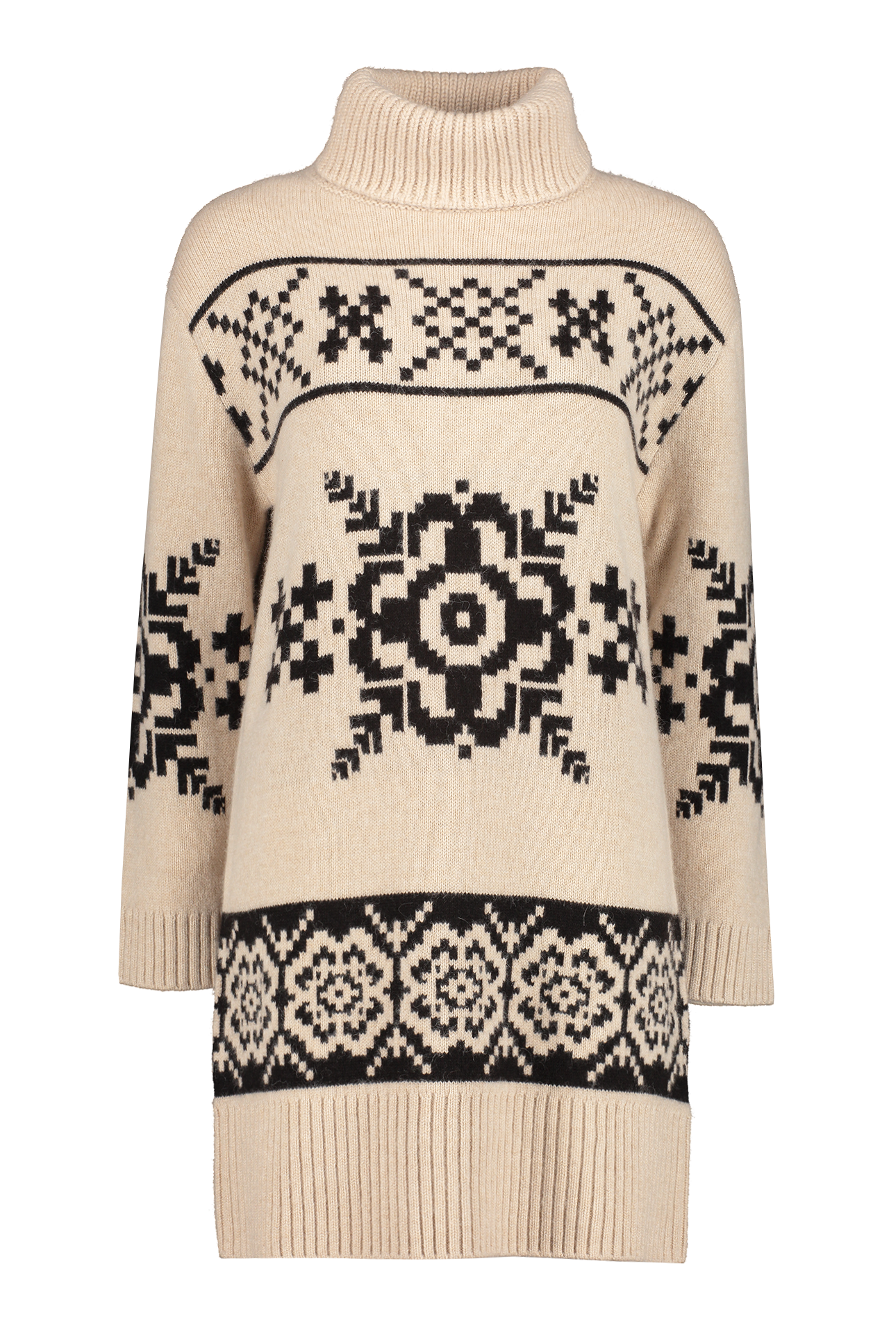 Jacquard Roll Neck Sweater Dress (4605213081715)(4605213081715)