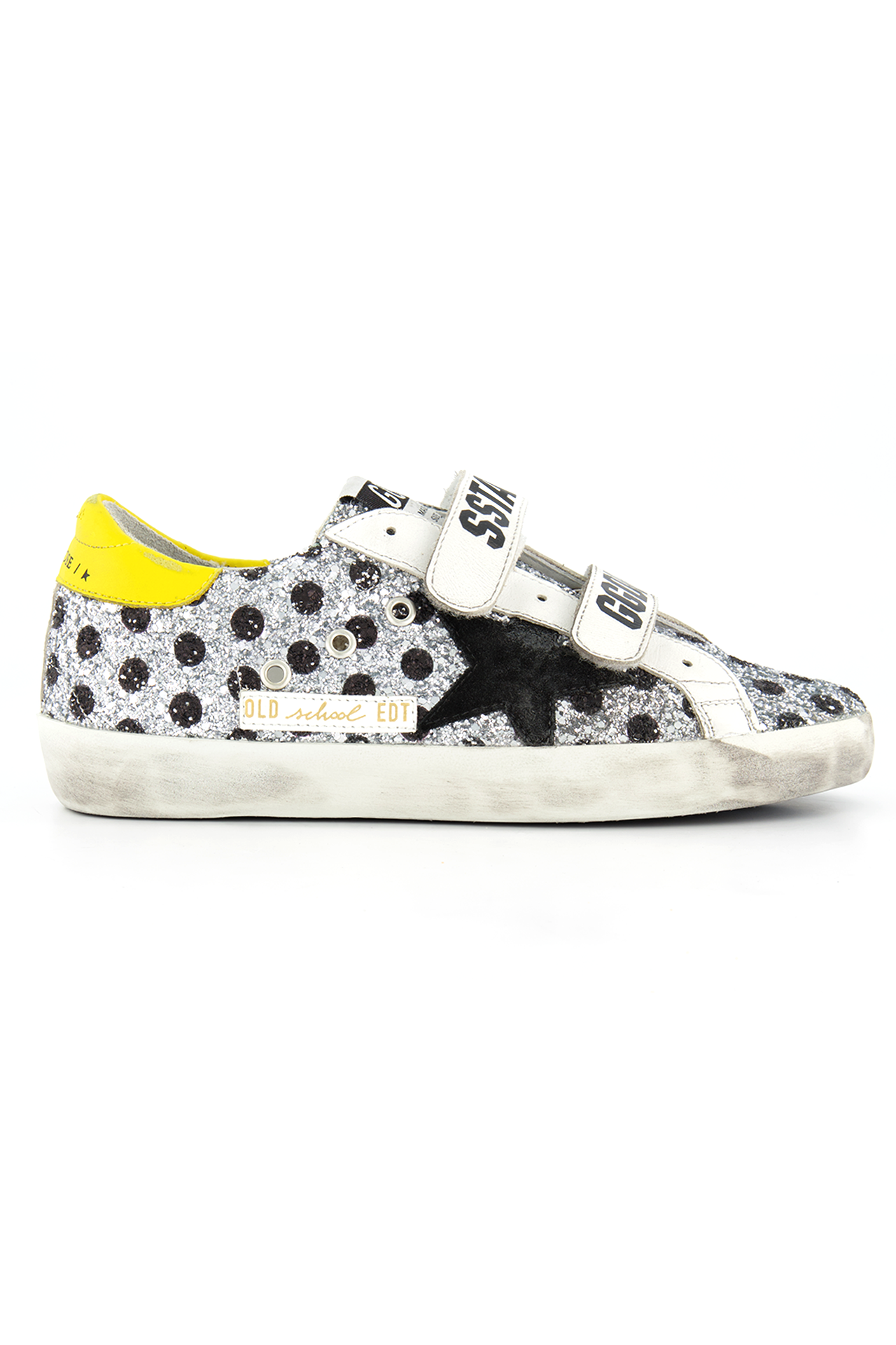 Old School Glitter Upper Suede Star Leather Heel And Stripes