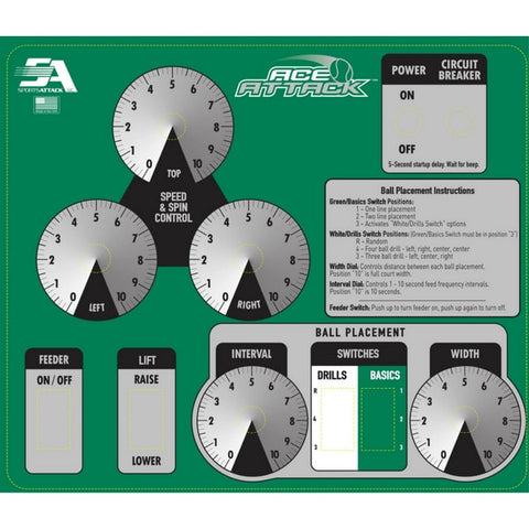 Ace Attack Tennis Ball Machine Control Panel
