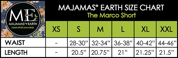 MAJAMAS EARTH SIZE CHART MEN The Marco Short