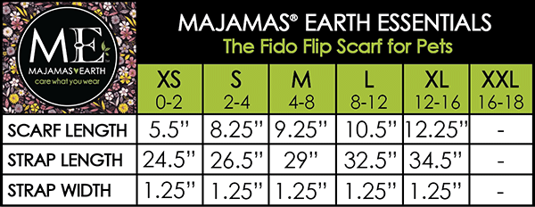 MAJAMAS EARTH Size Chart PETS Fido Flip Scarf