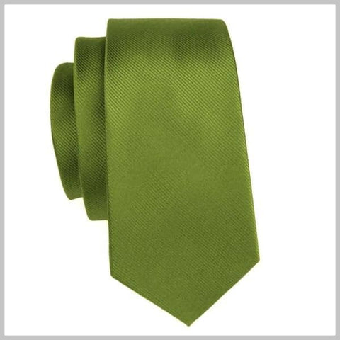 Forest olive green tie made of silk