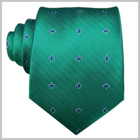 Green silk dotted novelty tie set