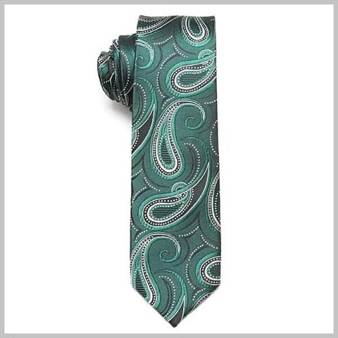 Green paisley tie