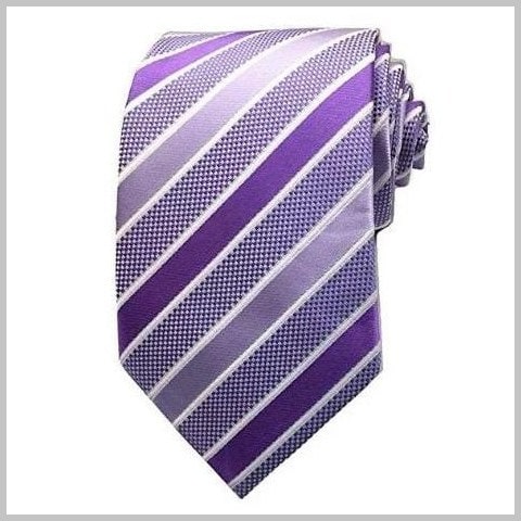 Light Purple Striped Silk Tie
