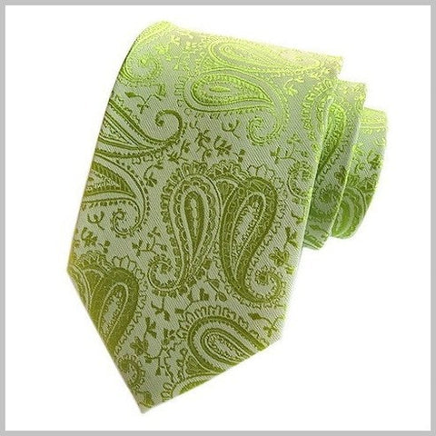 Lime Green Paisley Silk Tie