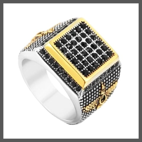 Pave pinky ring for men
