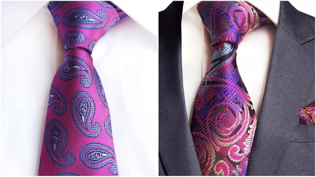 Purple Paisley Ties For Men
