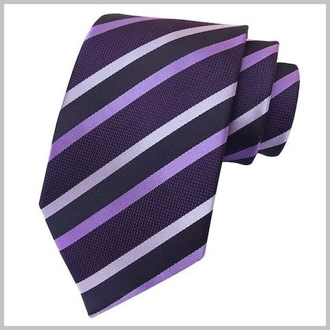 Purple Striped Silk Tie
