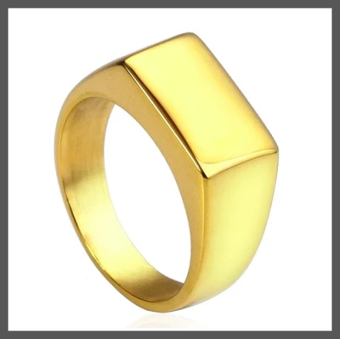 Simple gold pinky ring for men