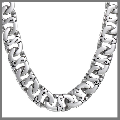 Chunky stainless steel designer chain necklace