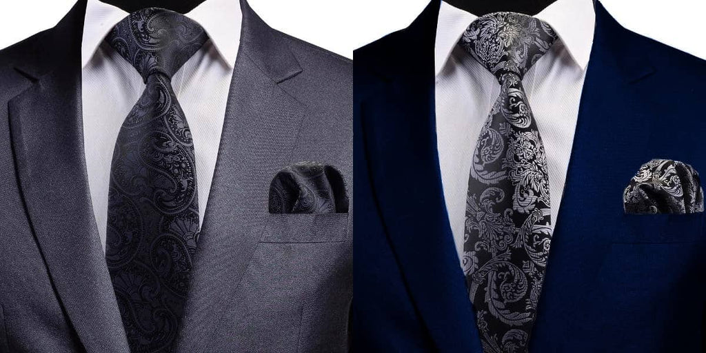 Black floral ties