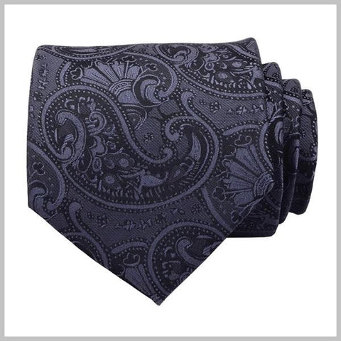 Black paisley silk wedding tie