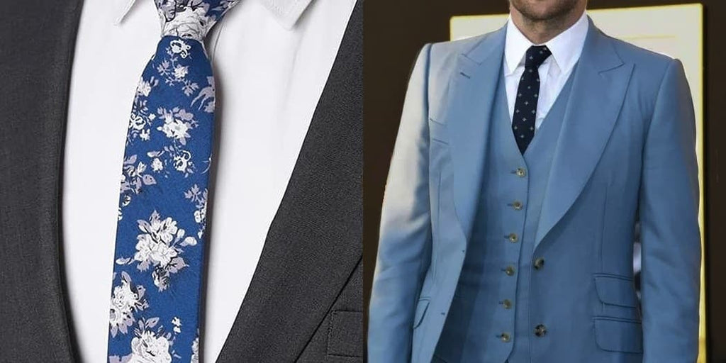 Blue floral ties