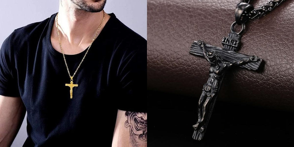 Crucifix cross necklaces for men