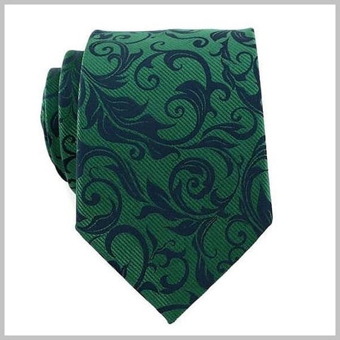Dark green floral tie