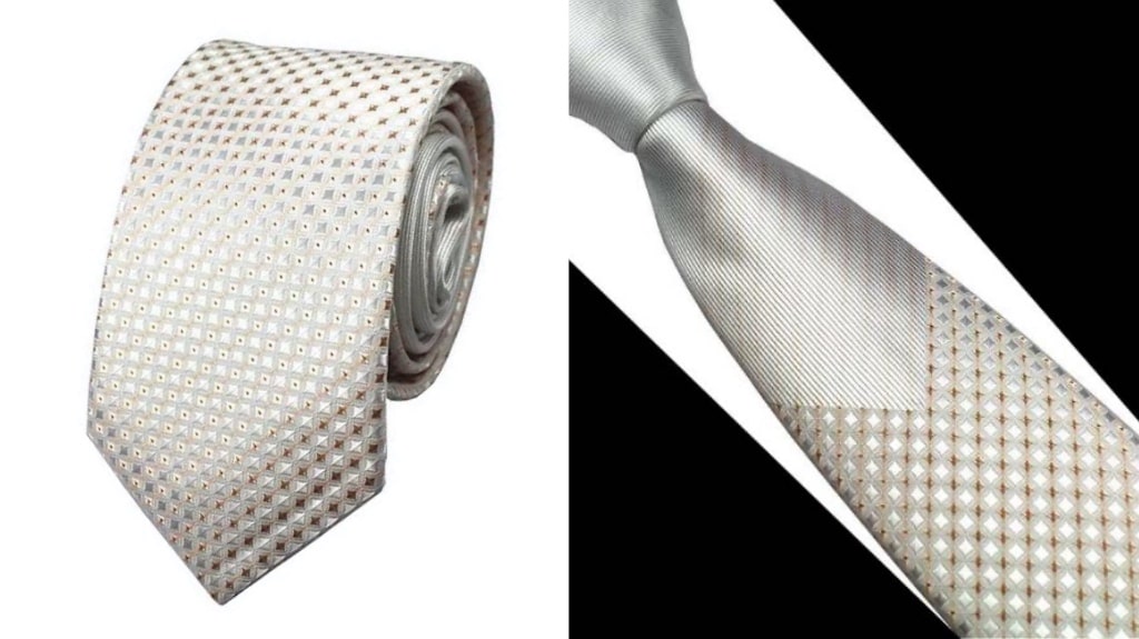 Gold silk tie for wedding