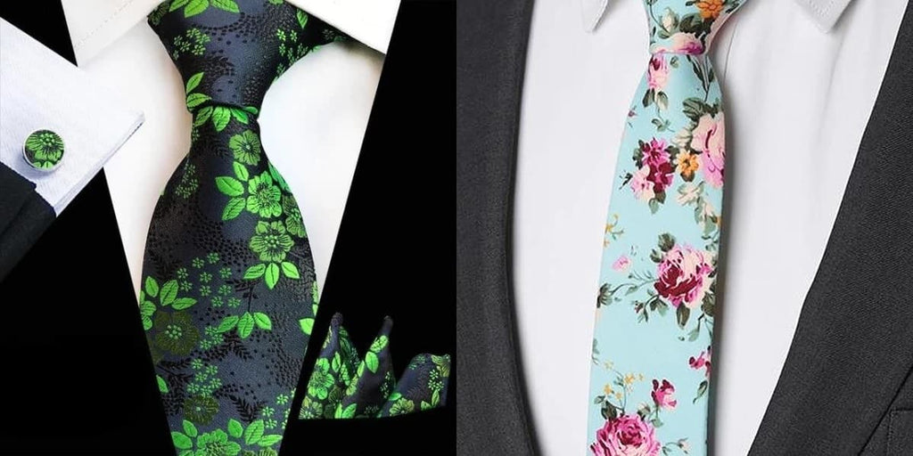Green floral ties