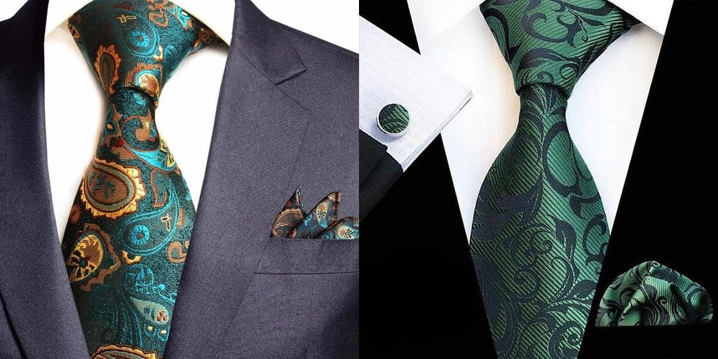 Green wedding ties for men
