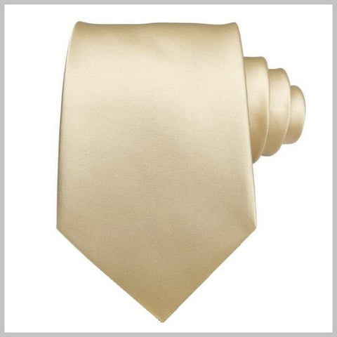 Ivory white fine silk wedding necktie
