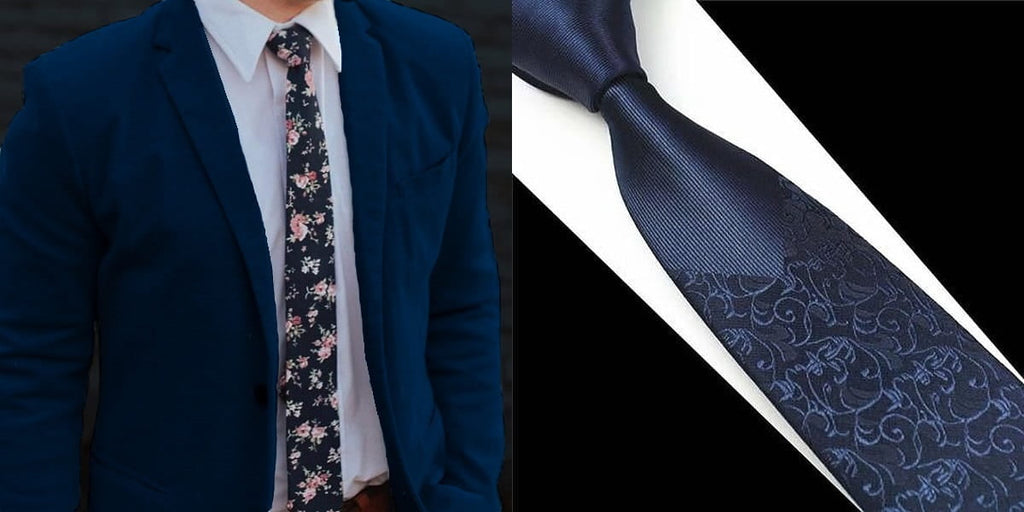 Navy floral ties