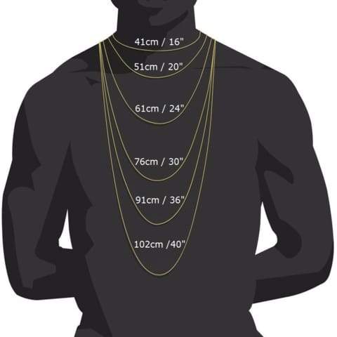 Chain necklace length chart