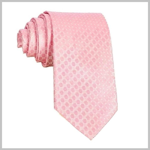 Pink hexagonal necktie made of 100% silk
