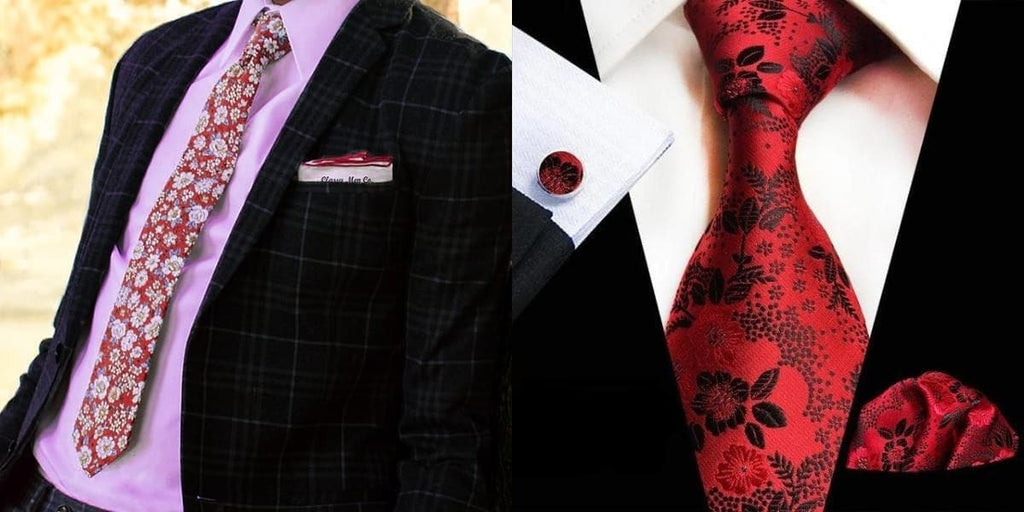 Red floral ties