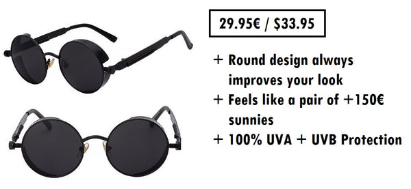 black round vintage sunglasses for men
